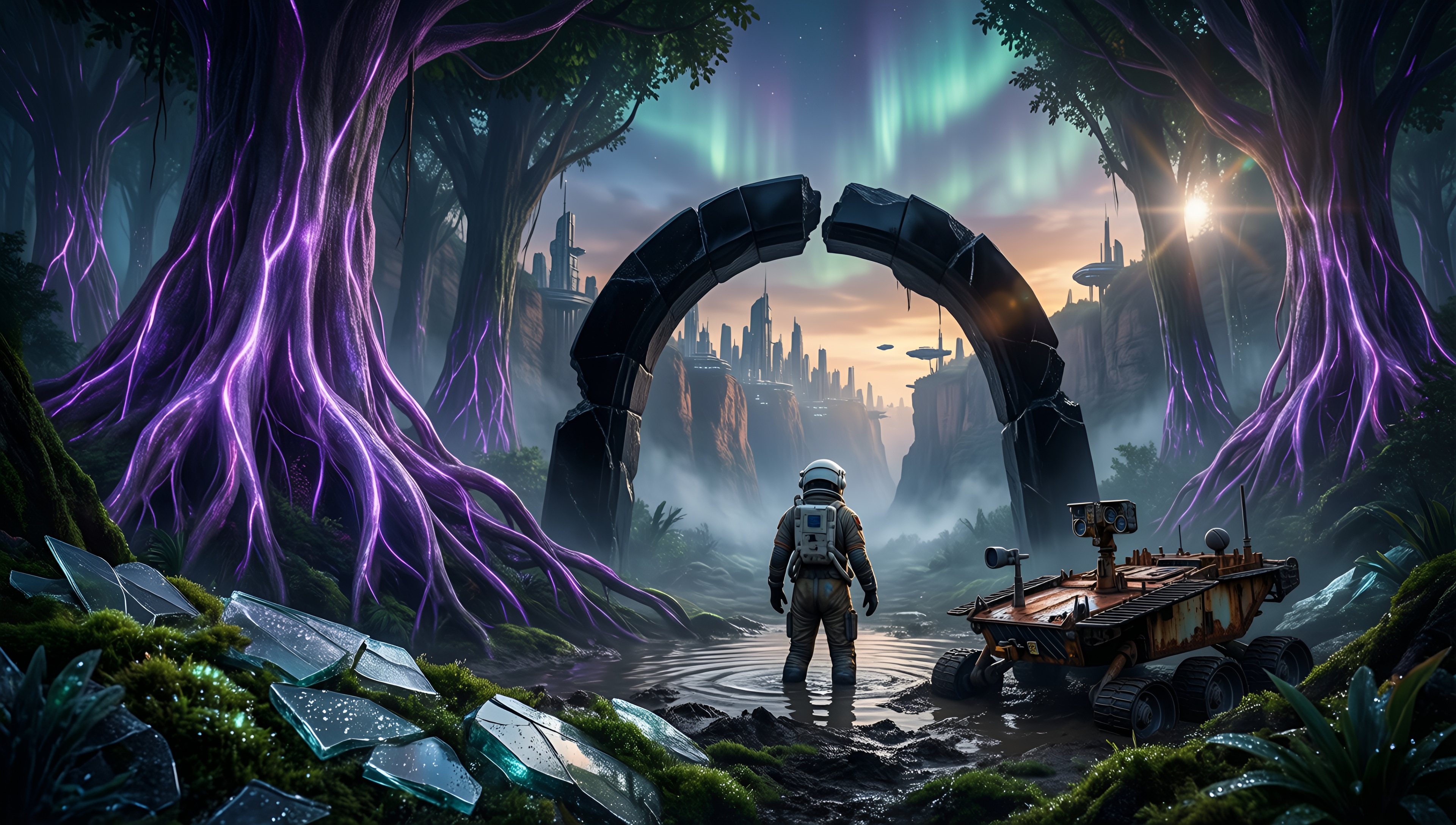 Mystic Portal to the Future - AI generated wallpaper