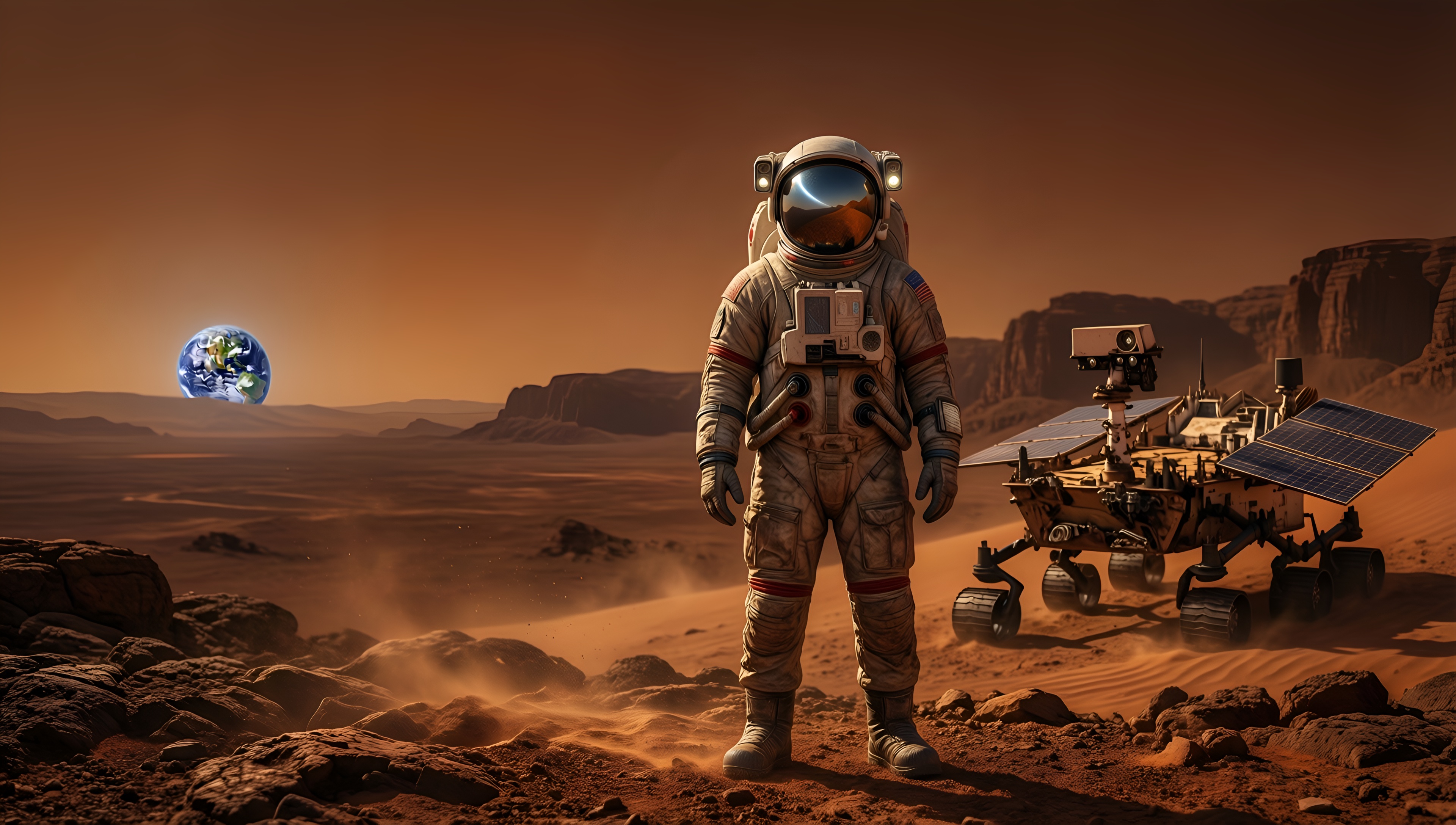 Mars Exploration Astronaut - AI generated wallpaper