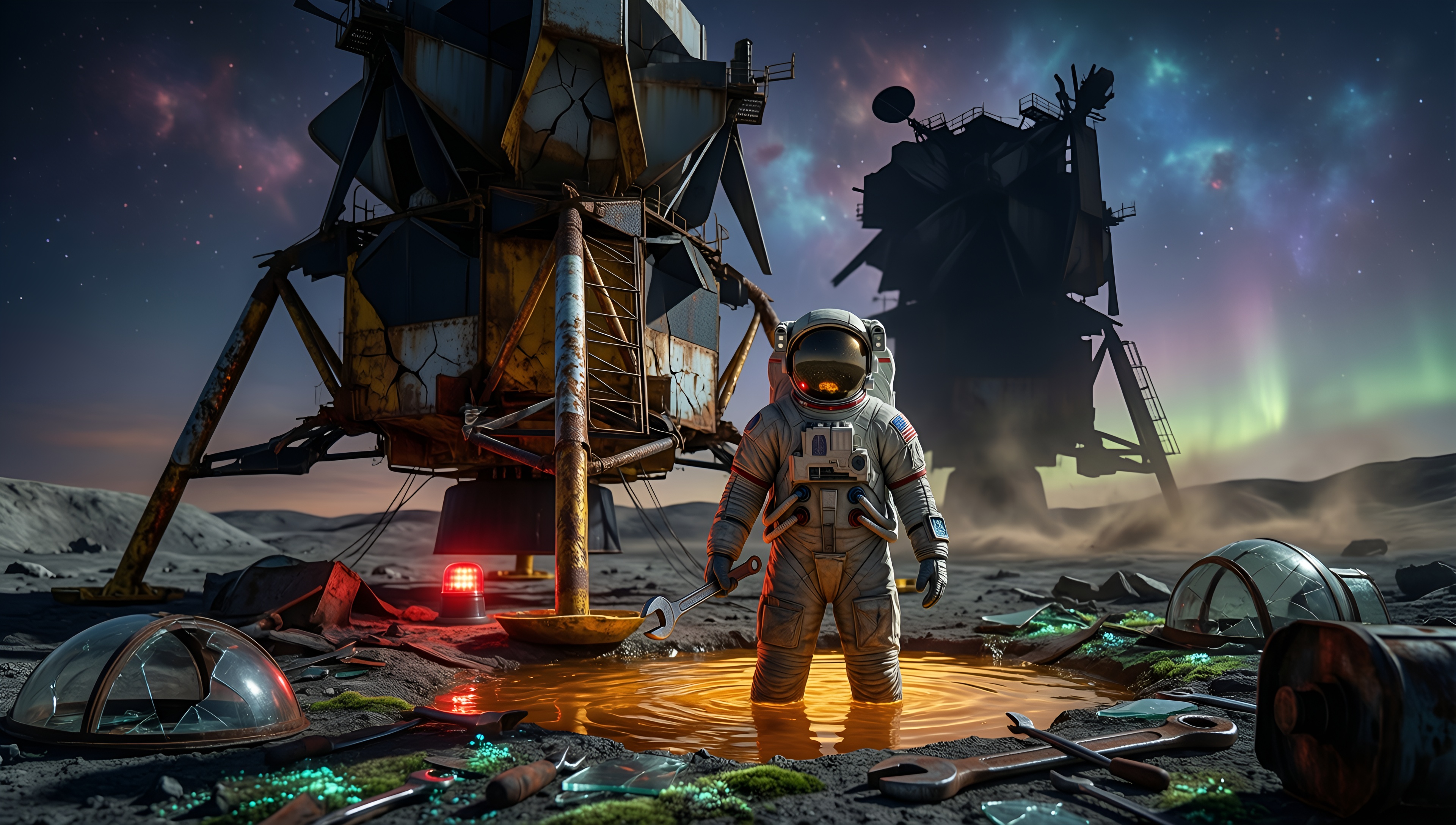 Mars Repair Astronaut - AI generated wallpaper