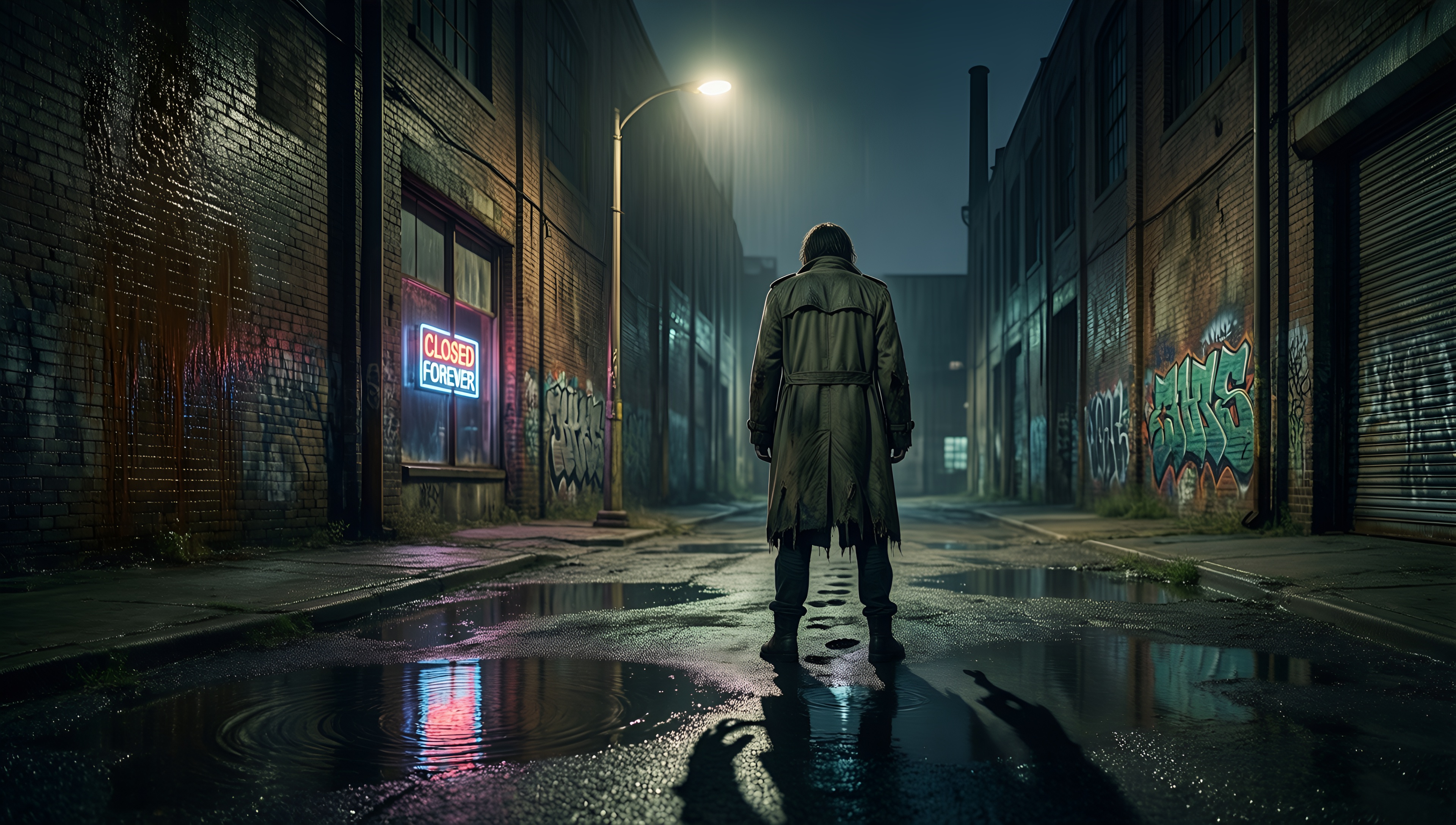 Cyberpunk Alley - AI generated wallpaper