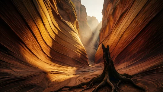 Desert Canyon with Twisted Tree