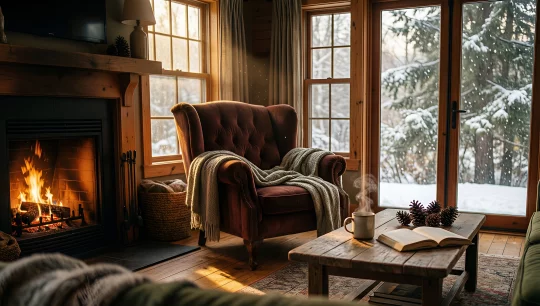 Cozy Winter Cabin Interior