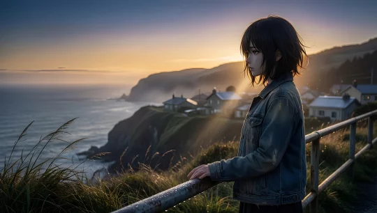 Serene Cliffside Sunset