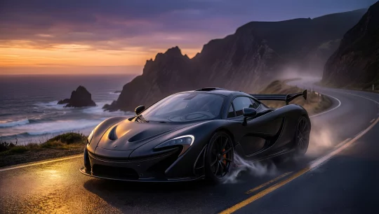 Sunset Drift: Futuristic Sports Car