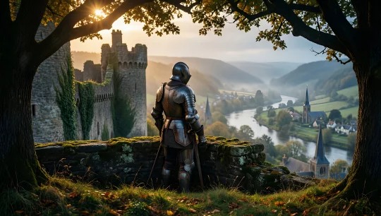 Knight's Dawn at the Castle Ruins