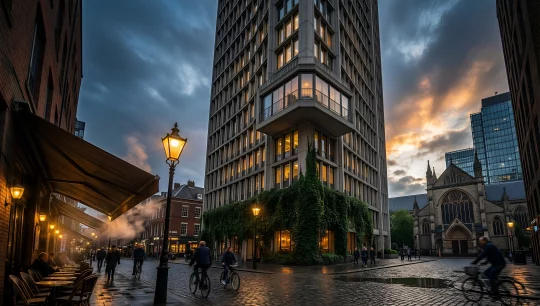 Urban Evening Street Scene