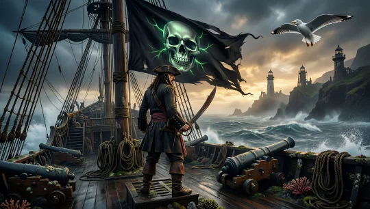 Pirate Ship at Sunset