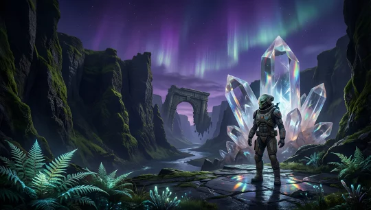 Mystic Crystals in a Fantasy Landscape