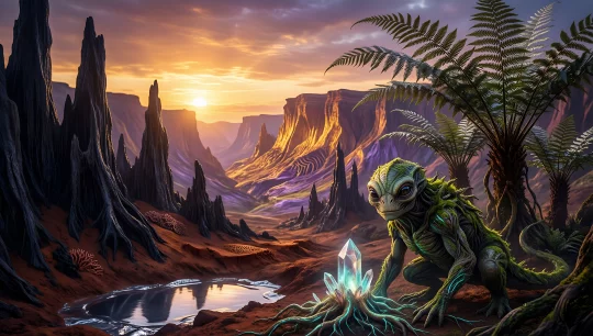 Mystic Alien in a Fantasy Desert